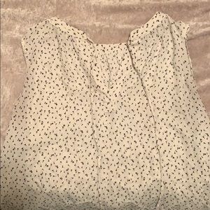 White Blouse with black dandelion design